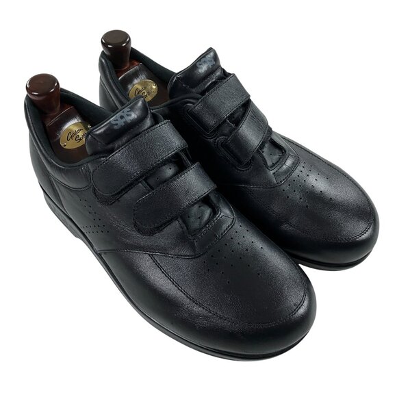 SAS VTO Walking Shoes Mens 10.5 W Tripad EZ Strap Perforated Black Leather - Picture 1 of 9